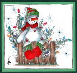 Snowman Light Fence Card